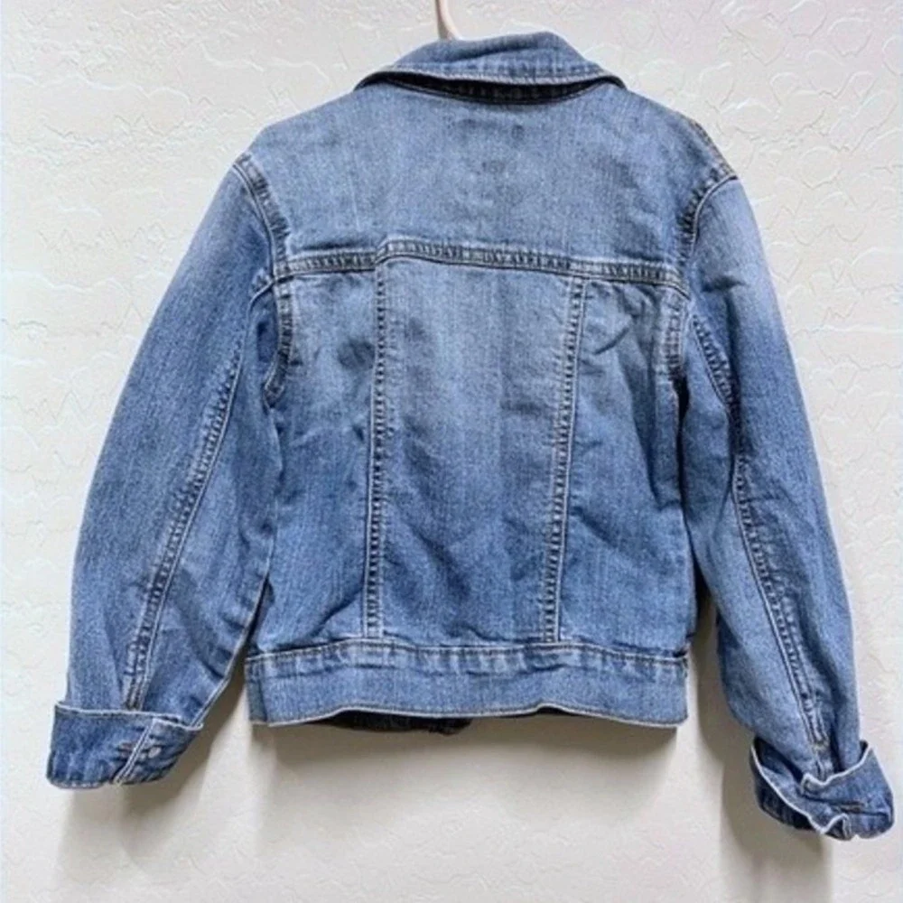 Old Navy Denim Jacket Kids Medium 8 Blue Medium Wash Stretch Trucker Jean‎ Coat